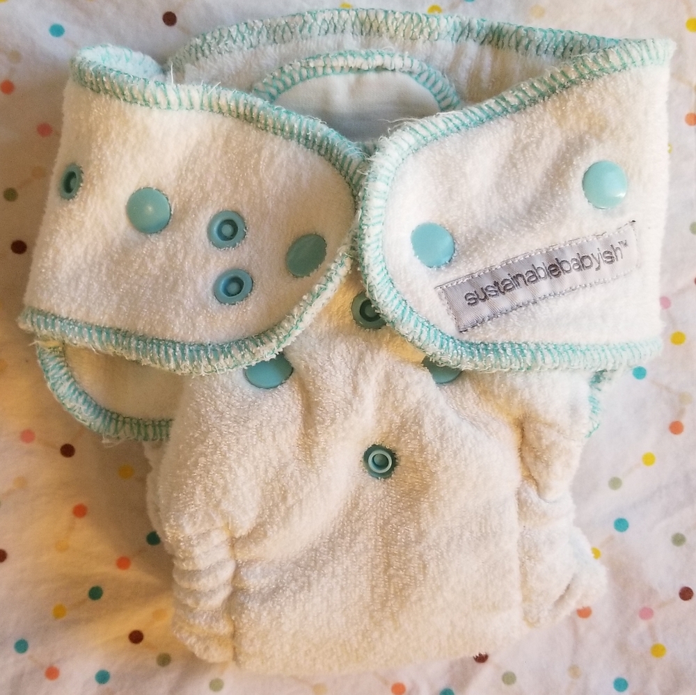 Sloomb Sustainablebabyish Happy Little Cloud sz 1 Cloth Diaper Bamboo/OrganicCot